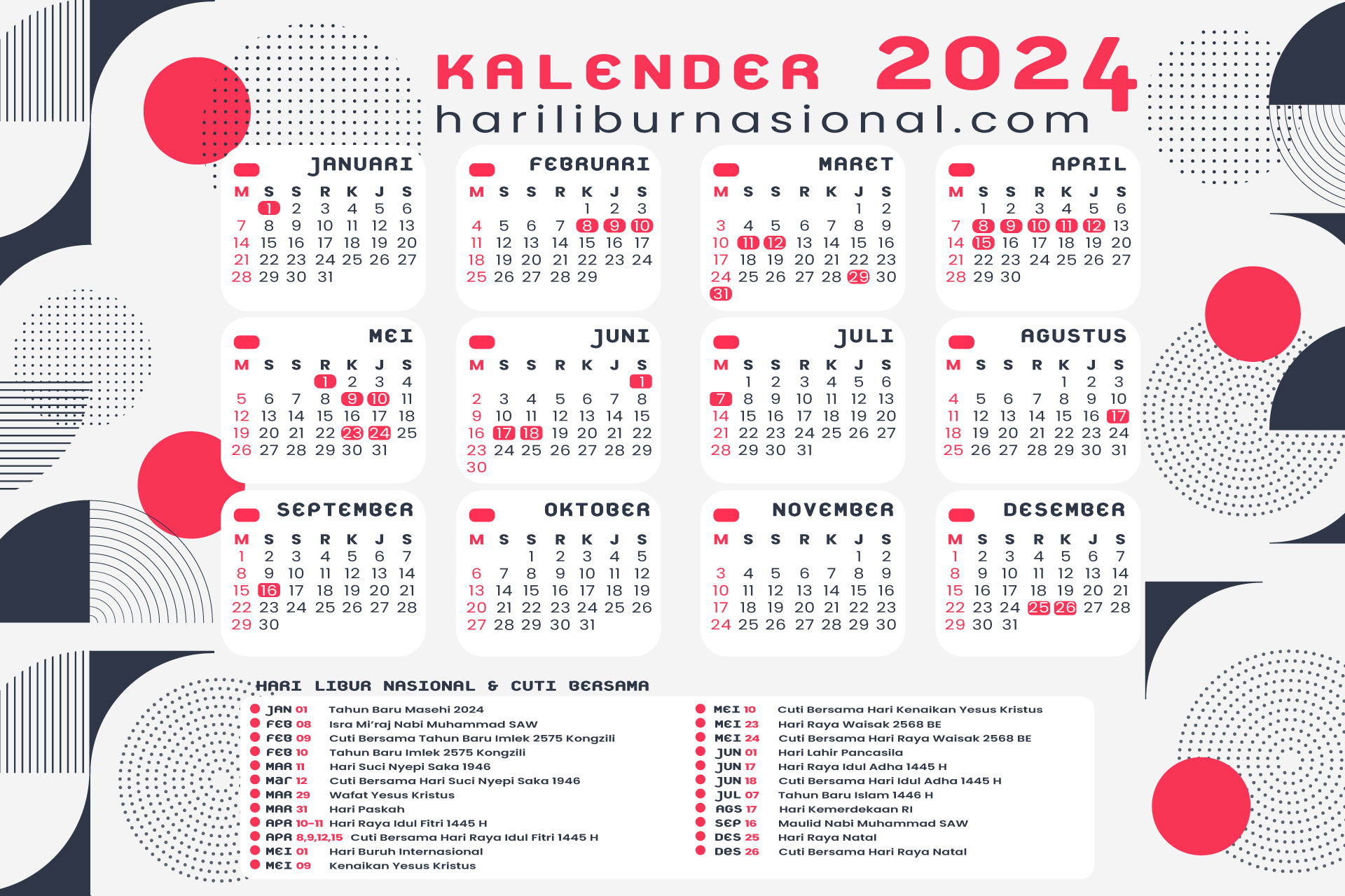 Kalender Tahun 2024 Lengkap Dengan Libur Nasional Youtube PAITO WARNA